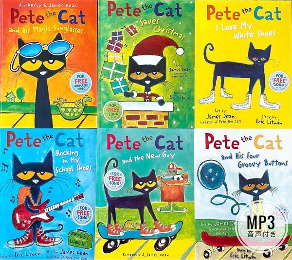 大人気 英語絵本 Pete the cat シリーズ 大きな絵本 6冊セット