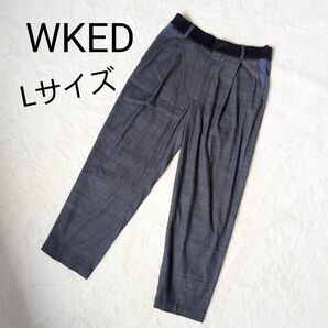 WKED スラックス イージーパンツ 伸縮性 Lサイズ 日本製 イージーパンツ テーパードパンツ センタープレス