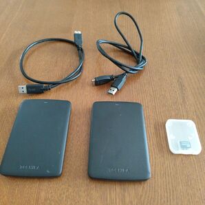 (美品)東芝・外付けHDD・HD-AB10TK(1TB)2個×MicroSD