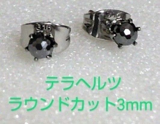 テラヘルツラウンドカット3mm316Lシルバーピアス