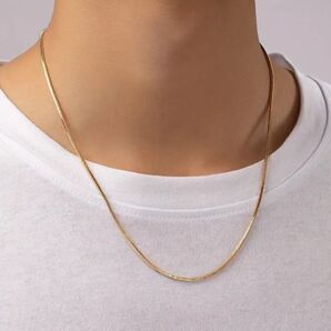 【人気】繊細 スネーク18k コート ネックレス サージカルステンレス