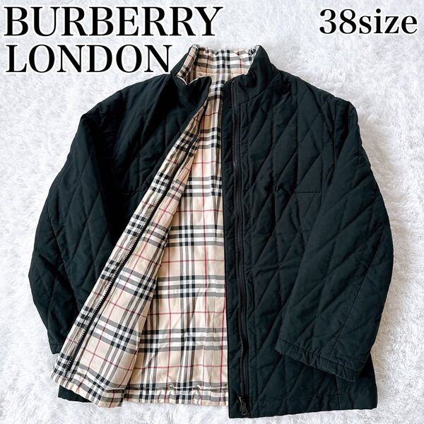 BURBERRY LONDON バーバリーロンドン キルティングジャケット ノバチェック リバーシブル 38 黒