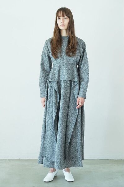 CLANE クラネ 2WAY JAQUARD ONEPIECE ロングワンピース グレー 0サイズ