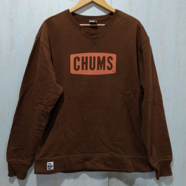 CHUMS チャムス ロゴクルーネック スウェット CH00−0617 ブラウン サイズL