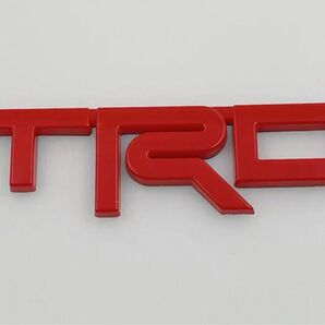 TRD エンブレム ステッカー ロゴバッジ 12.8cm × 3.5cm レッド 赤色 ABS製 トヨタ車用 カスタムパーツ