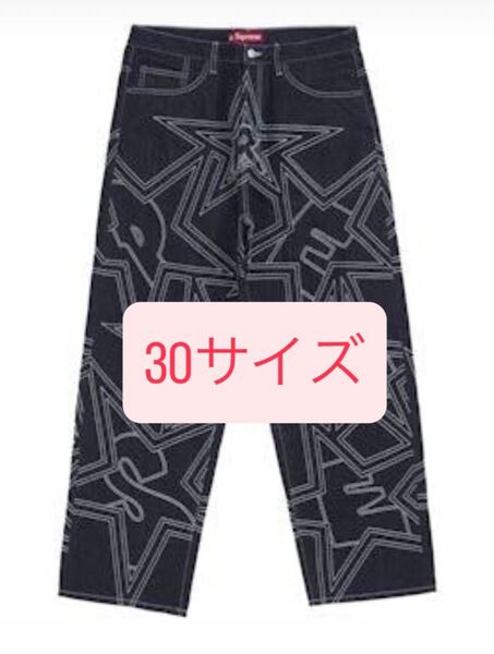 Supreme Stars Topstitch Baggy Jean indigo 30サイズ