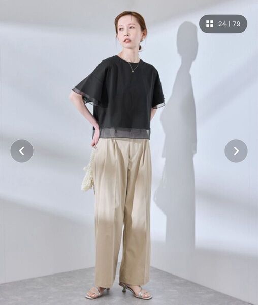 【UVカット・接触冷感】 着丈が選べる70シルケットシアードッキングトップス 38 ブラック