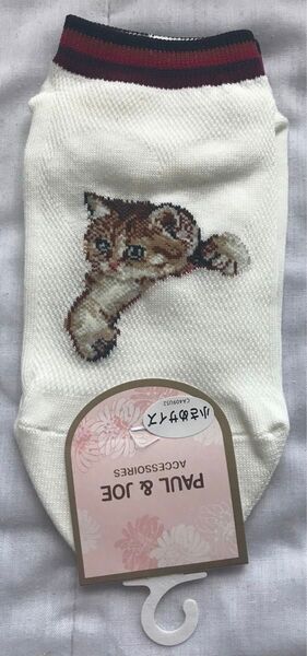 PAUL&JOE ポール&ジョー ソックス 靴下 レディース 21〜23cm 猫 スニーカーソックス