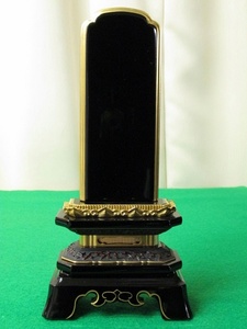 [ stock goods ] Buddhist altar fittings / lacquer coating memorial tablet / angle cut .( charcoal .....)5 size #061