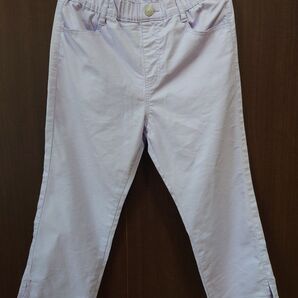 160cm 女の子 女児 薄紫 七分丈 パンツ ハーフ パンツ 子供服 子ども服