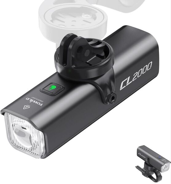 新品!TOWILD CL2000 自転車ライト 2000ルーメン 5000mAh大容量 USB-C充電式 自動点灯 IPX6防水