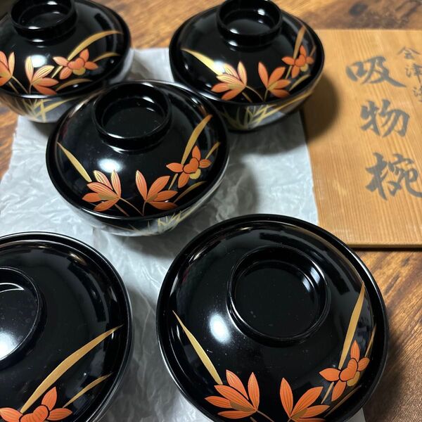 吸物椀 5客セット 漆器