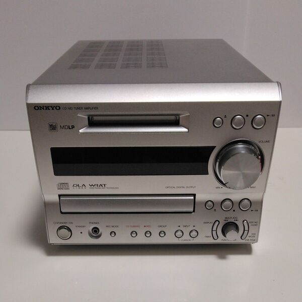 ONKYO CD/MDチューナーアンプ FR-7GX シルバー 【CD再生OK】【本体のみ】【MD NG】【ジャンク品】