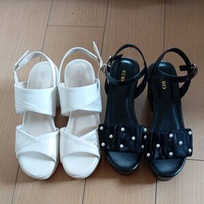 【本日SALE】厚底サンダル 2点セット レディース 24cm