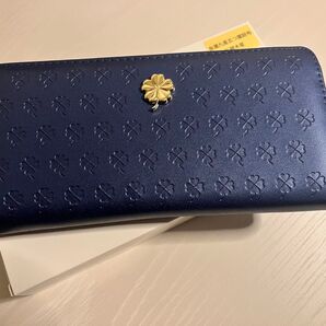 【宝来宝来神社】 新品未使用 長財布 クローバー ネイビー 紺色