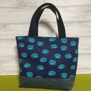 はりねずみ柄ミニトートバッグ ハンドメイド