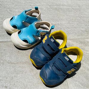 NewBalance ニューバランス14cmスニーカーとkumarbaサンダル14cm 2足セット