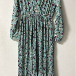 新品タグ付き Bou Jeloud 花柄 プリーツ ブルーワンピース