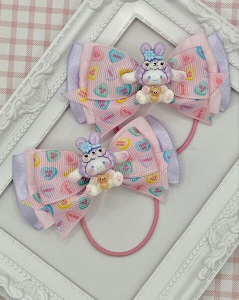 No.109 ハンドメイド ヘアゴム リボン キッズ シナモロール