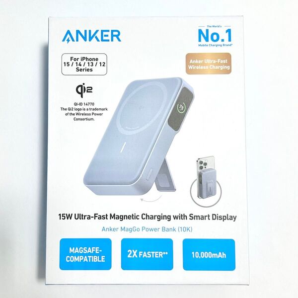 ブルー Anker MagGo Power Bank 10000mAh モバイルバッテリー
