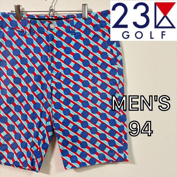 【23区 SPORT】ストレッチショートパンツ ゴルフ メンズ94 オンワード樫山 総柄ハーフパンツ
