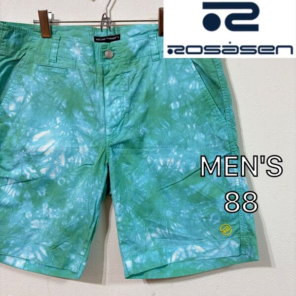 【ROSASEN】絞り染めショートパンツ ゴルフ メンズ88 グリーン