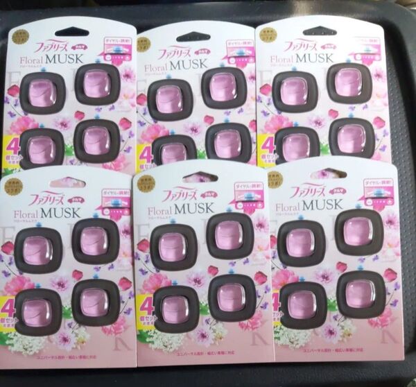 ファブリーズ 消臭芳香剤 車用 イージークリップ フローラルムスク 2.4mLx4個入り×6個【箱売り】