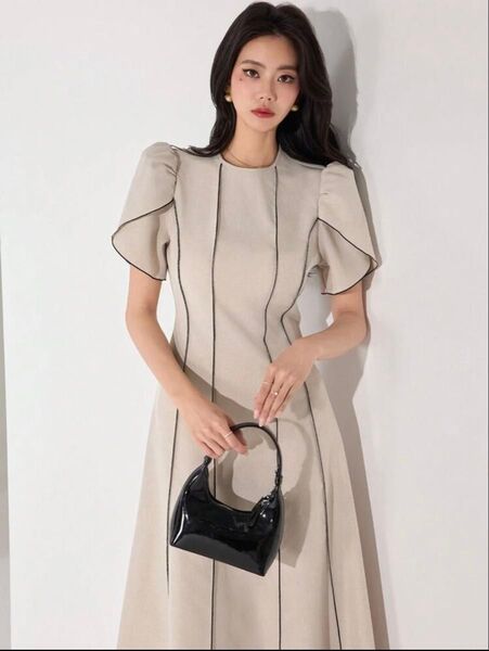 ★限定値下げ★ 韓国 ワンピース L Heiryn 白 アイボリー モノトーン ロング SHEIN