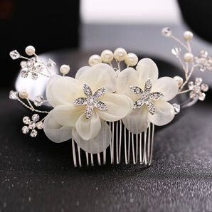髪飾り ⑤ パール風 花 着物 和装 ヘアアクセサリー 結婚式 かんざし 入学 ヘアアクセ