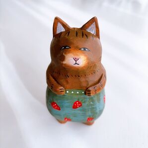 ④木彫り 猫インテリア 置物 彫刻 インテリア雑貨 インテリア小物工芸品