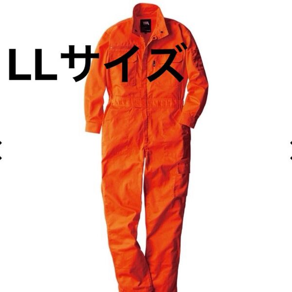 【ワークマン】長袖ツナギ メンズLL オレンジ 作業着 腰伸び Wジッパー ダンス着 ハロウィン