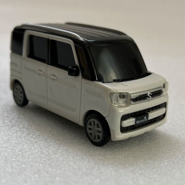 スズキ スペーシア ピュアホワイトパール ブラック ツートン ミニカー プルバックカー