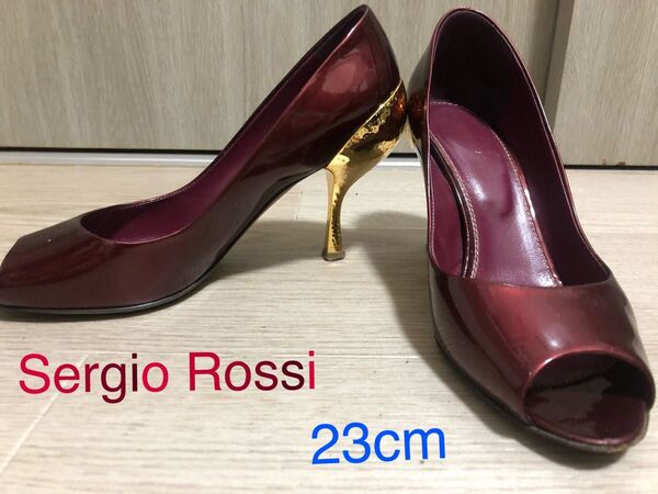 Sergio Rossi セルジオロッシ ボルドー×オープントゥパンプス