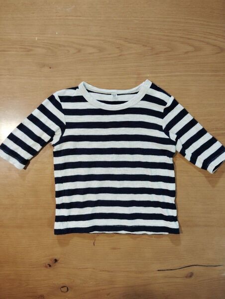 ボーダー Tシャツ 七分袖 無印良品 90