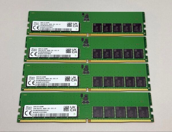 SKHYNIX DDR5 ECC Unbuffered 32GBx4枚(計128GB) PC5-5600B-EE0-1010-XT