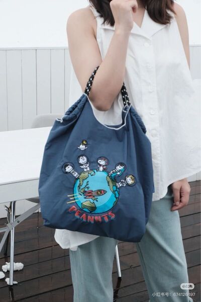 2025最新エコバッグ コンパクト買い物袋刺繍軽量折りたたみトートバッグMサイズ エコバッグ