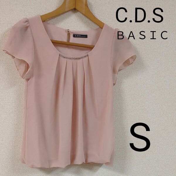 C.D.S BASIC ブラウス ピンク ビジュー Sサイズ 可愛い おしゃれ オフィス