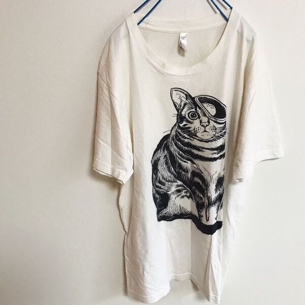 Tシャツ 白Tシャツ 猫 ねこ ネコ cat 半袖