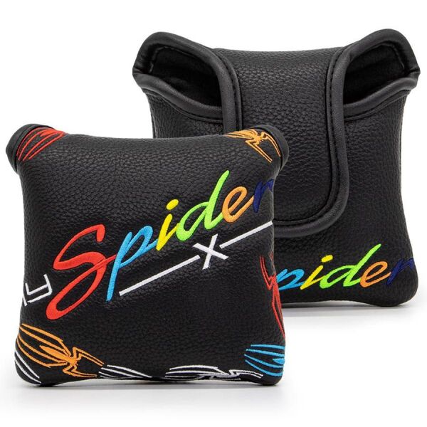 ゴルフ ヘッドカバーパターカバー マレット スパイダーパター対応マグネット式 spider-x