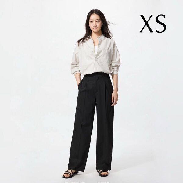 UNIQLO タックワイドパンツ/丈長め XS