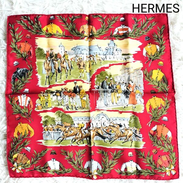 極美品☆ HERMES エルメス シルク スカーフ プチカレ