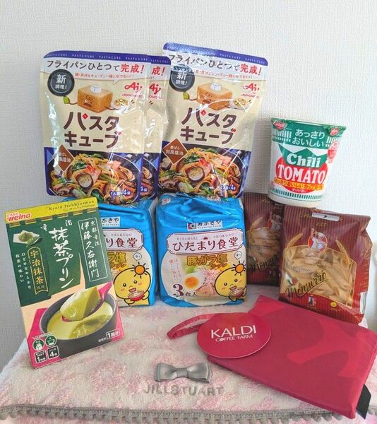 ラーメン&ペンネ& KALDIエコバッグ等 色々11点お得セット♪(注:賞味期限近いものあり)