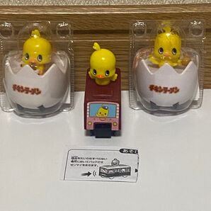 チキンラーメン はしる ひよこちゃん号 ひよこちゃん プルバックカー 3点セット