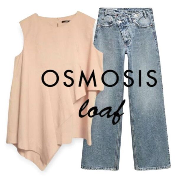 osmosis☆loaf☆アシンメトリータック変形ノースリーブブラウス