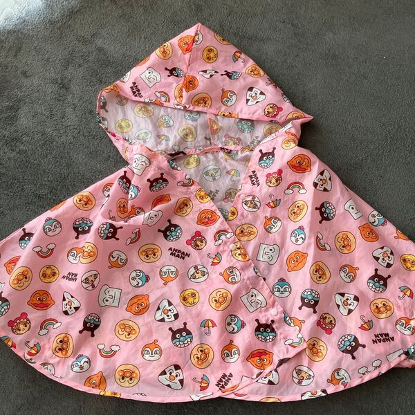 追記★アンパンマン レインポンチョ カッパ レインコート ピンク 80〜100サイズ程度 1歳〜3歳ごろ 女の子 男の子 幼児
