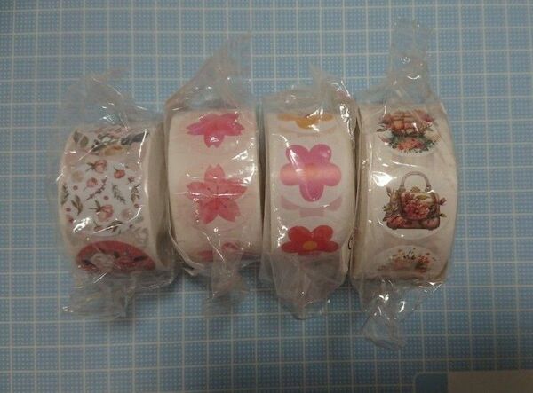 ギフトシール ロールシール シール フラワーシール 花柄シール ごほうびシール ブーケ さくら 桜 梅 4ロール