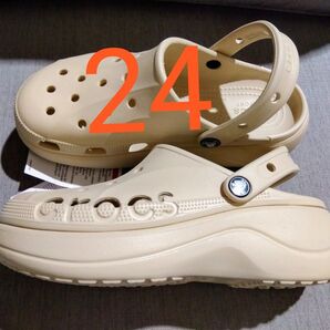 【7激安今だけ】新品厚底クロックス メンズ レディースベージュ系(ベージュ)24cm