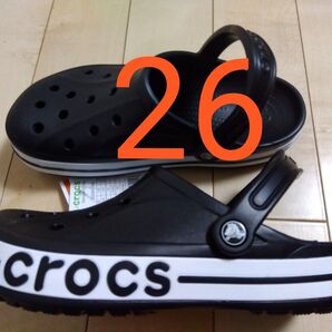 【6大人気早い者勝ち】新品タグ付 クロックスブラック系 (黒)メンズ レディース26cm