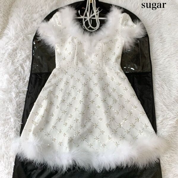 sugar シュガー ファー付き サンタ ミニドレス キャバドレス サンタコス クリスマス Mサイズ