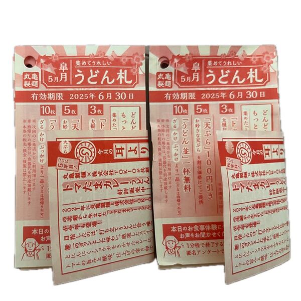 【期限間近のため格安】うどん札20枚(有効期限6月30日)と折り紙1枚